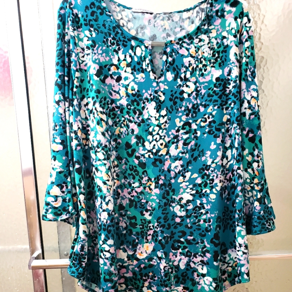 NWT Notations Woman Multicolored Blouse Sz1X $50